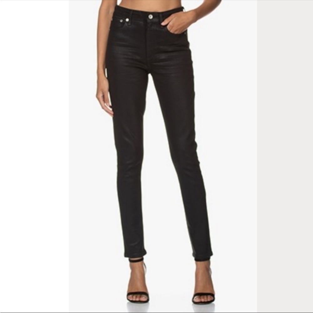 Rag & Bone Coated Black Skinny Jeans